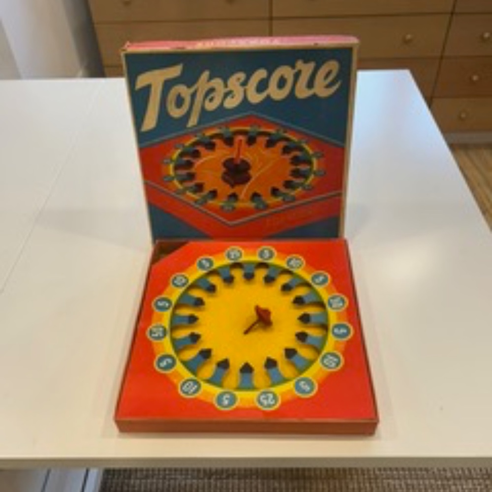 1950s Topscore Spinning Top Game by Spears, England